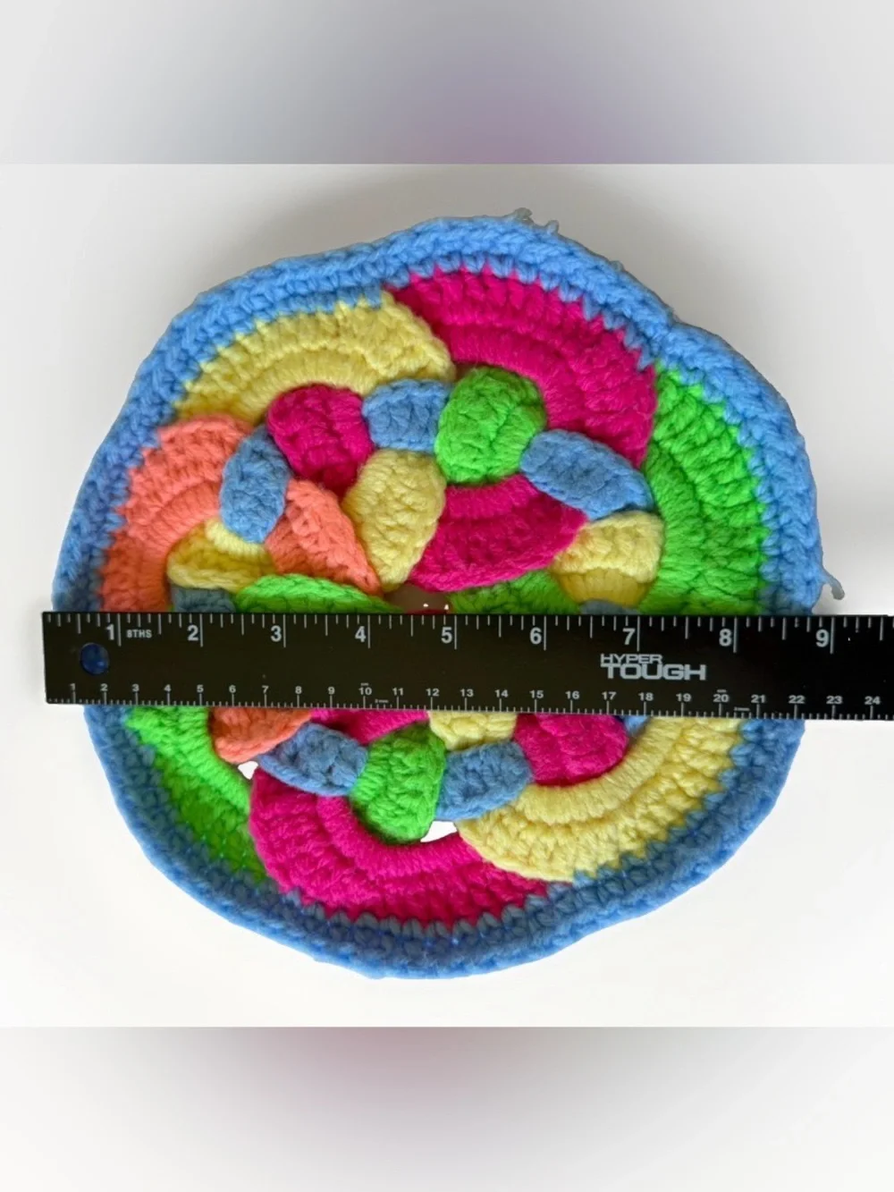 Vintage Handmade Crochet Potholder Hot Pad Trivet Lot of 3 Grandmacore Rainbow